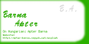 barna apter business card